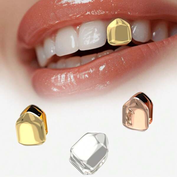 1pc Minimalist Single Gold Tooth Decor, Side Tooth Jewelry Suitable For Men And Women, Everyday Wear