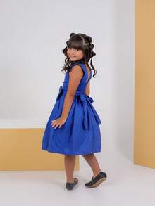 Children's Dress Girl Party Wedding Rounded Bow Delicate Elegant Evangelical Fashion Midi Blogger Princess Fashion Look Special Occasion Photo Shoot Tie On The Back Comfortable Practical Closure