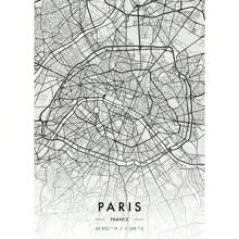 Quadro d'arte con della città di Parigi o New York, tela in bianco e nero, opera d'arte da parete con per soggiorno e decorazione domestica, con opzione cornice