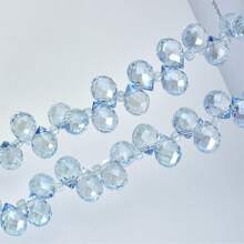 QYDCX Mărgele de sticlă cristalină 8x10mm 20/50 buc, mărgele de cristal fațetate pentru confecționarea bijuteriilor, mărgele de sticlă strălucitoare în formă de lacrimă pentru colier, brățară, cercei, artizanat DIY
