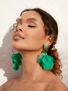 Pendientes hechos a mano con cuentas, pendientes con borlas florales exagerados para mujeres, pendientes vintage de declaración, joyería de alta gama para fiestas y citas, diseño INS único