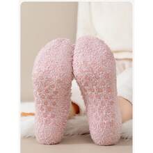 Kit 2 Thermal Slipper Socks Plush Thick Comfortable 34-40 Non-Slip Women's - 彩色 - 查看 5