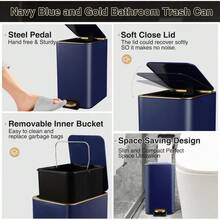 Navy Blue Bathroom Accessories Set 8 Piece And Blue, - 1 - View 3
