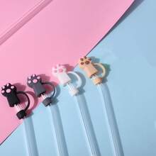 1/4/6 piezas Tapa de cubierta de pajilla para taza, tapa de silicona para pajilla que se ajusta a tumblers de 30 y 40 onzas con asa, cubiertas para la punta de las pajillas de beber de 10 mm lindas, accesorios para tazas, regalo para hombre y mujer