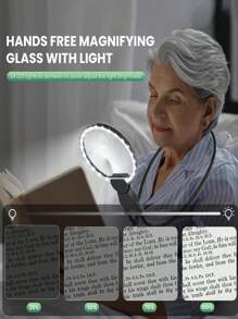 Rechargeable Lighting Desk Lamp And Magnifying Glass, Detachable And Portable, Adjustable Hose, 2-Level Brightness, Maximum Brightness Of 5-6 Hours, Type-C Charging.