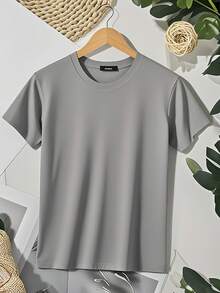Women's Summer Cotton T-Shirt- Black And White Drawing Of A Ribbon Bow With A Star Above It - Grey - View 2