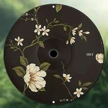 1pc 2D Floral Pattern Retro Style Reusable 8-Inch Round Metal Plaque, Green Leaves & Vines Decor, Suitable For Home & Wall Art, Ideal For Bar, Cafe, Club, Dorm - Perfect Gift, Random Hole Design