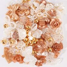 50 piezas de accesorios de colgante de mariposa de acrílico, decoraciones de mariposa transparentes de color crema AB, adecuadas para pendientes DIY, colgantes, collares, pulseras, llaveros, fundas de teléfono