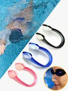 1/3pcs Silicone Swimming Nose Clip, Leakproof Design Nose Clip, Silicone Waterproof Swimming Nose Clip Suitable For Professional Training, Suitable For Adults, Multiple Colors Available