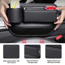 2-Pack Car Seat Gap Filler Organizer, Superior Leather Seat Gap Filler Organizer Storages For Car With Cable Hole Can Holders Phone, Sunglasses, Cup Holder Gap Bag Storage Box With Non-Slip Design, Universal Fit For Central Console Higher Than Seat, Multifunctional Console Side Pocket AccessoriesKeys 8in/30cm(L)*8.26in/20cm(H)*2in/5.08cm(W),Benefits Of A Car Gap Seat Filler Organizer,Prevents Lost Items:Prevents Lost Items: No More Fishing For Your Phone, Keys, Or Other Small Items That Slip Into The Hard-To-Reach Gaps Between Your Seats,Keeps Your Car Clean: By Blocking The Gaps, It Reduces The Amount Of Dirt, Crumbs, And Debris That Can Accumulate In Those Spaces,Improves Organization
