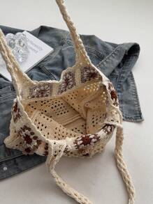 Summer Limited Edition | Handwoven Luxury Vacation Style Tote Bag, Casual Commuter Shoulder Bag For Women, Relaxed Beach Vibe, Fashionable Oversized Handbag With Ample Space, Fashion On Ins