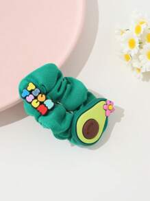 1pc Sweet & Fashionable Dopamine Fruit Decor Fabric Hair Clip For Girls