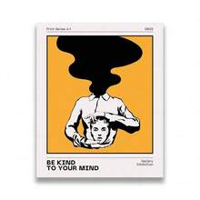 1 件斯堪的纳维亚简约墙面艺术免费心灵扭曲现实帆布海报印刷家居卧室客厅装饰礼物可选框架 - 彩色 - 查看 38