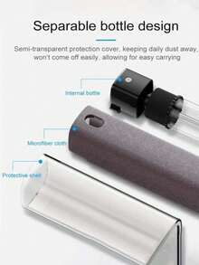 1/4 pezzi Pulitore portatile multifunzionale per schermo di telefono cellulare, bottiglia spray senza detergente/panno in microfibra, pulitore per schermo di tablet, computer e telefono cellulare - Multicolore - Visualizzare 4