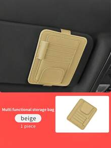 1pc Car Sun Visor Storage Bag, Sun Visor Bracket, Multi-Pocket Car Sun Visor Organizer Bag, Car Truck SUV Storage Bag, Multifunctional Car Interior Accessories Storage Bag, Sun Visor Storage Bag, Can Hold Fashion Glasses, Documents, Cards, Pens, Driver's License, Etc. - Black - View 15