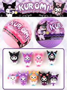 Sanrio 1 pieza Muñeca llavero de la cápsula sorpresa Kuromi, ornamento de muñeca colgante de bola sorpresa, figuras de dibujos animados lindas, bola sorpresa de cápsula de diversión de demolición, modelo de caja misteriosa de personaje de anime lindo, decoración de escritorio, decoración de automóvil, accesorios de cordón de personaje llavero, regalo de Navidad, regalo de cumpleaños