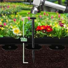 Easy Install No-Dig Landscape Edge Kit - 2in Landscape Edging Border 40 FT With 40 Spikes, Black No-Dig Garden Edging Lawn Border - Perfect Garden Decorations For Creating Clean Lines And Definite Borders For Your Landscaping, Yard, And Pathway - màu đen - Xem 6