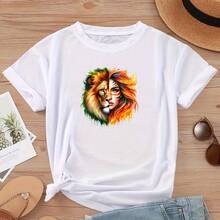 1pc/2pcs/3pcs Animal Girl Heat Transfer Stickers, Yin Yang Face, DIY Gift, Clothing Decorative Material, Iron-On Heat Press DIY Patches For Garment, T-Shirt, Hoodie, Cushion, Bag - Multicolor - View 6