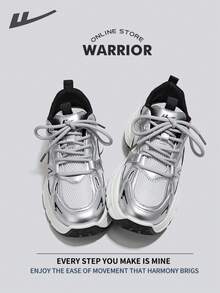 WARRIOR 女士时尚复古运动鞋，轻便透气跑步鞋，适合春夏穿着，简约休闲风格，四季皆宜，耐穿舒适，是全天训练和锻炼的理想之选，白色鞋款