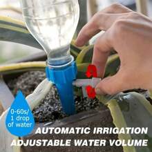 Self Watering Spikes: Automate Your Plant Watering With Adjustable Slow Release Control Valve Switch!Automatic Drippers For Vacation - Adjustable Control Valve - Ideal For House, Garden, And Office Plants(Random Color)