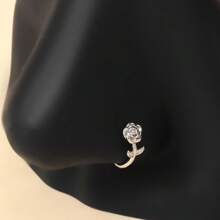 Anillo de nariz de imitación de circonita cúbica de mujer, de latón, redondo y flexible para piercing de tabique nasal y cartílago de la oreja, joyería corporal