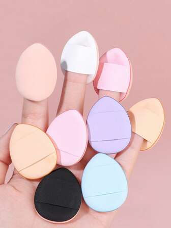 1pc Mini Makeup Sponge Finger Pad Puff, Dry/Wet Use Foundation Application, Smudge-Free
