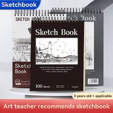1pc A3/A4/A5 Sketchbook With 60 Blank Pages, 100GSM Thickened Paper, Ink-Proof And Not Easy To Break, High-Quality Sketch Paper, Art-Specific Painting Supplies, Students Can Use Art Learning And Painting Stationery, A Must-Have Gift For Friends And Students During The School Season - Multicolor - View 2