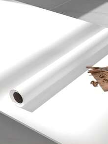 1 Roll Waterproof, Stain-Resistant Matte White Wallpaper, PVC Material, Self-Adhesive Furniture Sticker, Removable, Suitable For Kitchen Countertops, Cabinets And Desktops - White - View 8