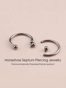 Milacolato 16g Septum Rings For Women Men | Implant Grade G23 Titanium Septum Ring | Internally Threaded Horseshoe Circular Barbell Piercing Jewelry For Nose Lip Tragus Eyebrow Helix Daith | 2pcs - Nhiều màu - Xem 3