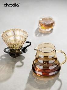 choxila 1 件橙色云形咖啡壶，带咖啡滴滤器，手冲咖啡壶套装，玻璃滴滤咖啡壶和咖啡过滤器，耐热玻璃咖啡壶，适用于家庭、办公室、咖啡厅 - 橘色 - 查看 6