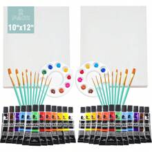 2 Pack 10''x12'' Couples Painting Kit Date Night, Painting Kits For Adults, Canvas Paint Set, Suitable For Couples, And Adult Painting Parties (Easel Not Included)