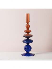 1 pieza Candelabro de vidrio creativo y sencillo, florero artístico para decoración del hogar, sala de estar y mesa, ideal para insertar flores secas