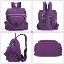 Waterproof Backpack Women Purse Nylon Shoulder Rucksack Small School Travel Bag - Multicolor - View 8