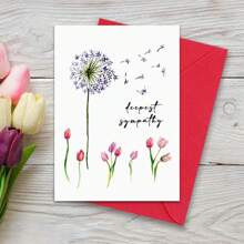 Deeply Sympathy Greeting Card, Dandelion Tulips Thinking Of You, Condolence Card, Bereavement Card, Thinking Of You, Sympathy Card, Deeply Sorry For Your Loss