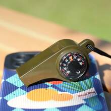 3-In-1 Emergency Survival Whistle With Compass And Thermometer - Perfect For Camping, Hiking, Outdoor Adventure, Referee And Cheerleader