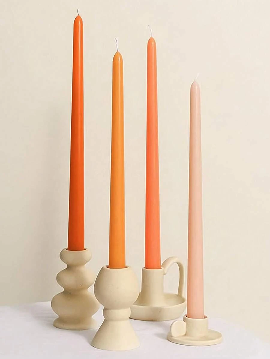 4pcs/Set Ombre Color Candles, 10 Inch Gradient Cone Candles Burning For 8 Hours,Smokeless & Odorless, Suitable For Home Decor,Kitchen,Dining Room,Bedroom, Outdoor & Wedding Decoration