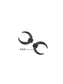 2 Peças Expansor Espiral de Orelha em Acrílico Preto de Caracol, Alargador de Orelha Espiral, Esticador de Perfuração de Orelha para Mulheres e Homens, Joia de Perfuração Corporal Personalizada de 1,6mm - 24mm