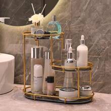 1 pieza Bandeja de baño de tres niveles para cosméticos, productos de cuidado de la piel, perfume, lápiz labial, para el baño, el dormitorio, el escritorio, regalo de Navidad, accesorios de baño, organizador de baño, de vuelta a la escuela