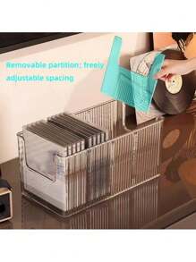 Estantería de escritorio para exhibir CDs/vinilos/cintas de casete, caja organizadora con múltiples compartimientos, mejora la decoración del hogar, apta para almacenar álbumes, CDs o discos, excelente para regalos navideños