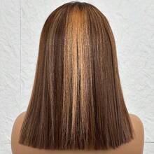 4x4 5x5 13*4 13x6 直耳到耳蕾丝前鲍勃假发 200% 密度蜂蜜金色 4x4 5x5 预切无胶蕾丝闭合前假发 耐热纤维合成混合人发混合假发 适用于女士 预切蕾丝可用于 4*4 5*5 预拔漂白结 易于佩戴 高光渐变钢琴色 P4/27# - SP4/27 - 查看 3