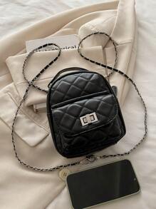 Mini Crossbody Bag, Fashionable Handheld Small Backpack, Rhombus Chain Versatile Everyday Shoulder Bag