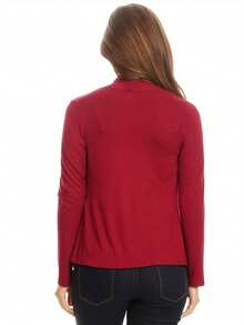 Casual Solid Long Sleeve Drape Open Front Cardigan Lightweight Layering Essential For Everyday Wear  Casual    Asymmetrical    Daily