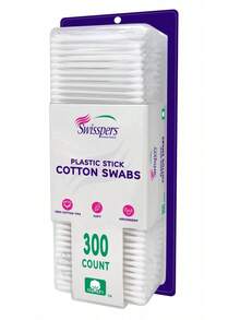 Swisspers Cotton Swabs, 100% Cotton Double-Tipped, White Plastic Sticks, 19  "Q-Tips Multi-Use Cotton Swabs Family Pack | Soft Tips For Ear Cleaning, Crafts & Medical Use - 300 Count (Pack Of 1) - View 8