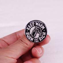 Keep Warm Burn Rich Brooch - Black - View 4