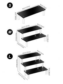1pc Acrylic Display Shelf, Transparent/Black/Colorful/White, Single/Double/Triple Layer, Modern Minimalist Tiered Tabletop Organizer For Living Room, Bedroom, Toys, Cosmetics
