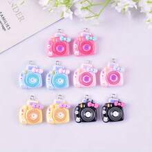 5/10pcs Cute Cartoon Bow-Knot Camera & Tree Resin Charms, Jewelry DIY Earring Necklace Accessory, Suitable For Earrings, Necklaces, Bracelets Decoration