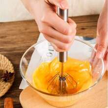 3/2/1 Pc Set Stainless Steel Semi-Automatic Egg Beater, Rotary Design Effortless & Efficient, Suitable For Whipping Cream & Eggs, Multipurpose Home Manual Whisk Tool, Durable & Easy To Clean