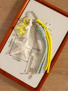 Series Personalized Starfish Tassel Balloon Dog Charm Versatile Hanging Accessory Keychain Rope Bag Pendant Beach Bag Summer Accessories Vacation