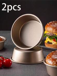 1 件/2 件/4 件/6 件汉堡模具 - 4 英寸空气炸锅鸡蛋金属烘焙模具、圆形烤盘、披萨面包烘焙模具、芝士蛋糕烘焙模具、可重复使用、适用于空气炸锅、烤箱 - 彩色 - 查看 8