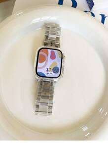 1pc Women Fashion Transparent Laser Watch Strap Compatible With Apple Watch Band 38mm 40mm 41mm 42mm 44mm 45mm 46mm Ultra 49mm Rainbow Clear Acrylic Girls Watchband Bracelet Compatible With Watch Series 10 9 8 7 SE 6 5 4 3 Band Watch Accessories,Adjustable.Only Straps,Not Case And Watches,Fashion Smart Watch Strap Compatible With Apple Watch Band,Bracelet Watchband Strap Accessories